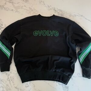 Bershka Black Sweatshirt with Green Accents